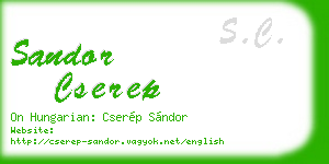 sandor cserep business card